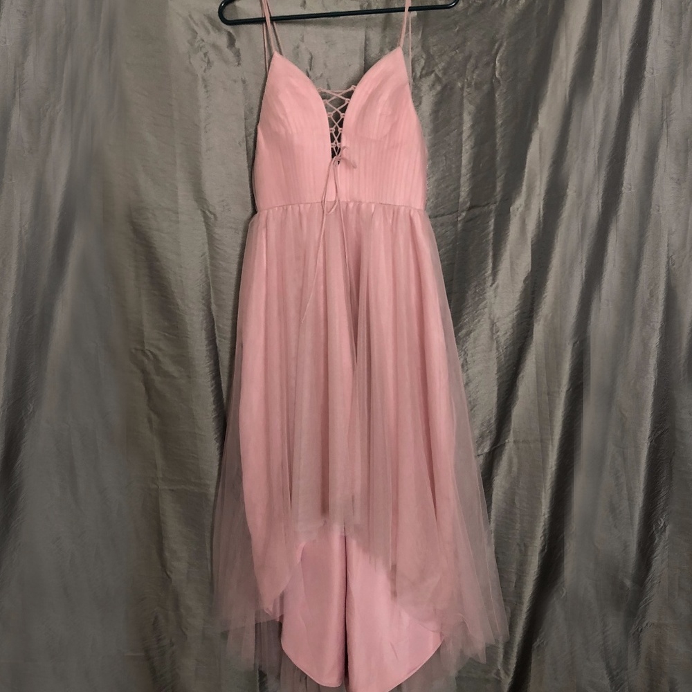 High-Low Tulle Skirt Blush Dress Size Small